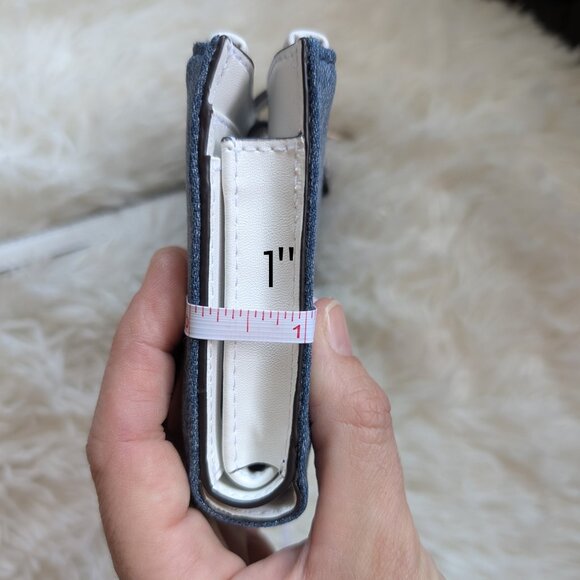 Michael Kors Jet Set Travel Double Zip Wristlet Denim Patches NWT - Picture 8 of 8